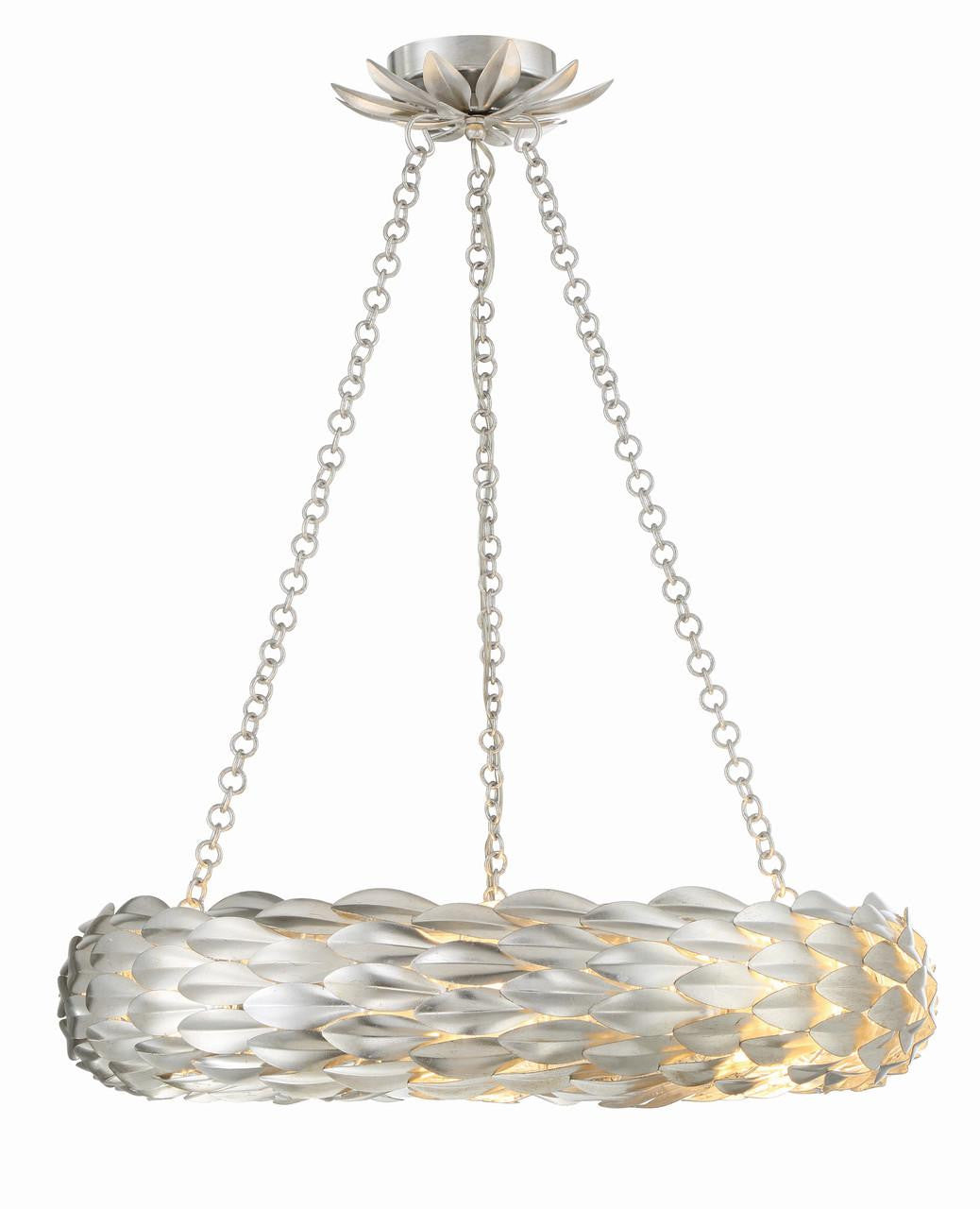 Crystorama Broche Chandelier - Antique Silver 5"H