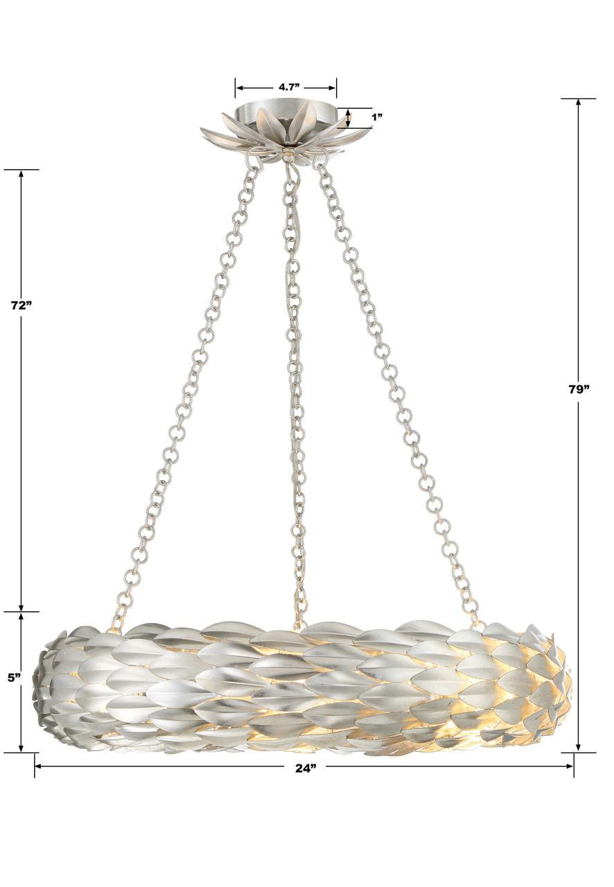 Crystorama Broche Chandelier - Antique Silver 5"H