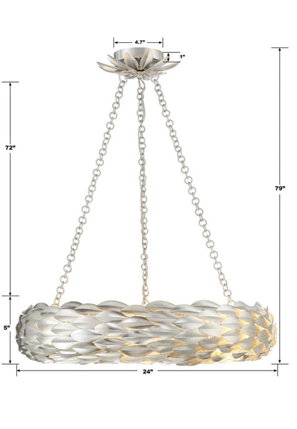 Crystorama Broche Chandelier - Antique Silver 5"H