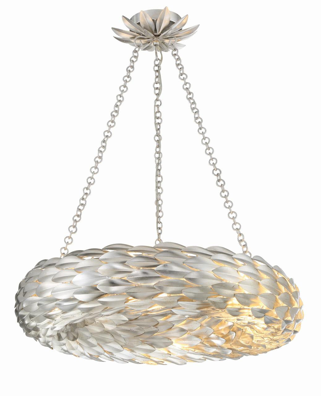 Crystorama Broche Chandelier - Antique Silver 5"H