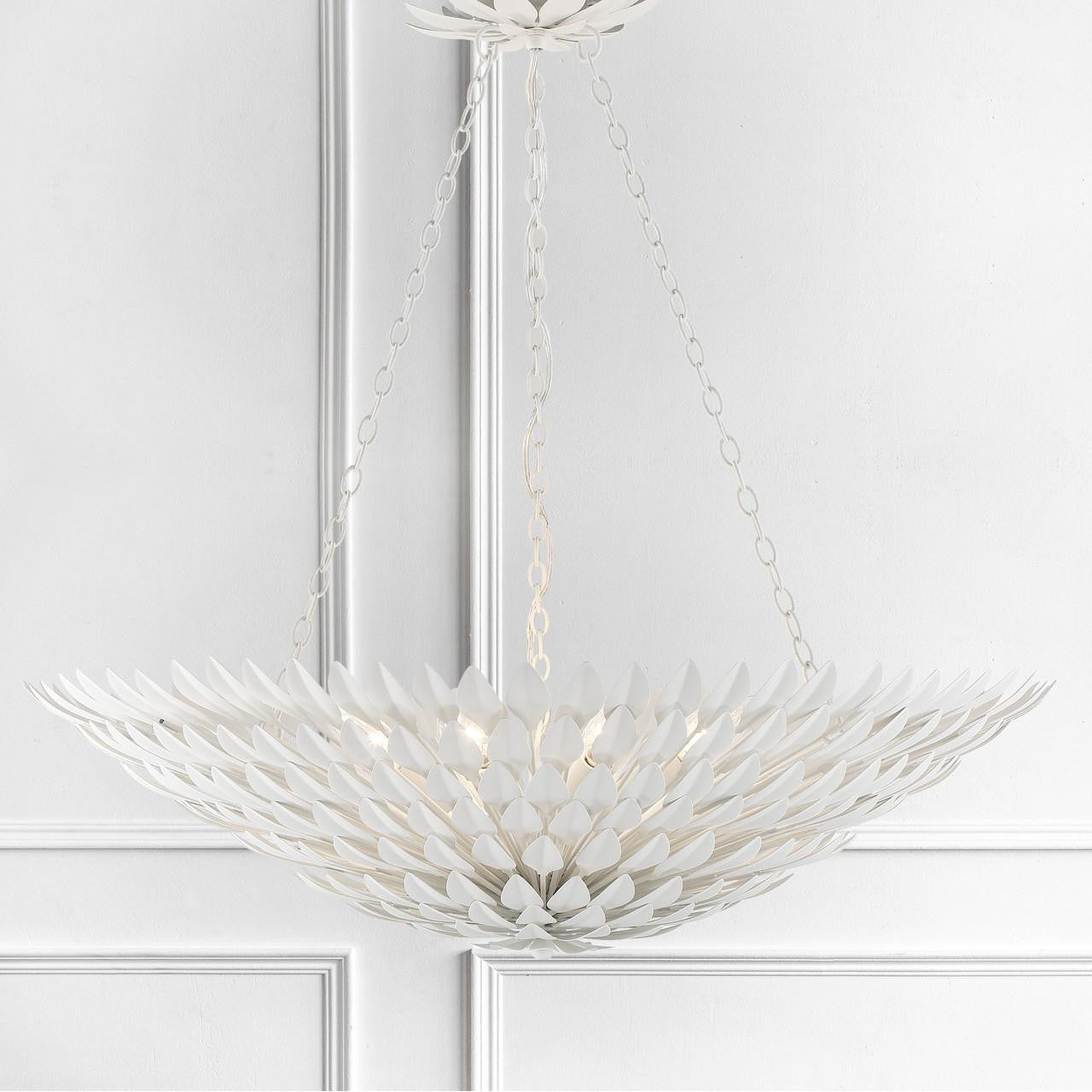 Crystorama Broche Chandelier - Matte White 12"H