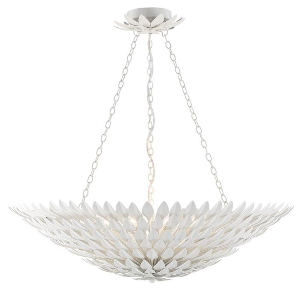 Crystorama Broche Chandelier - Matte White 12"H