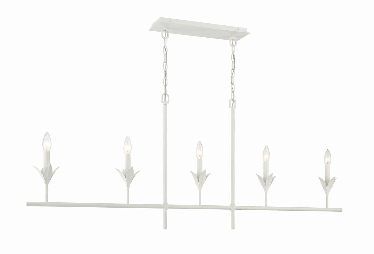 Crystorama Broche Chandelier - Matte White 21"H