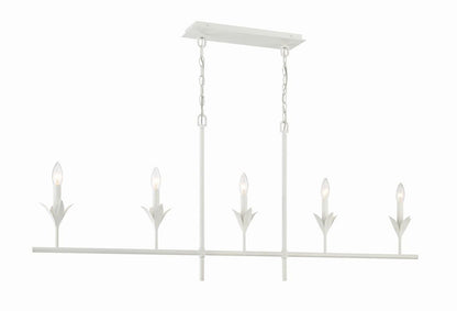 Crystorama Broche Chandelier - Matte White 21"H