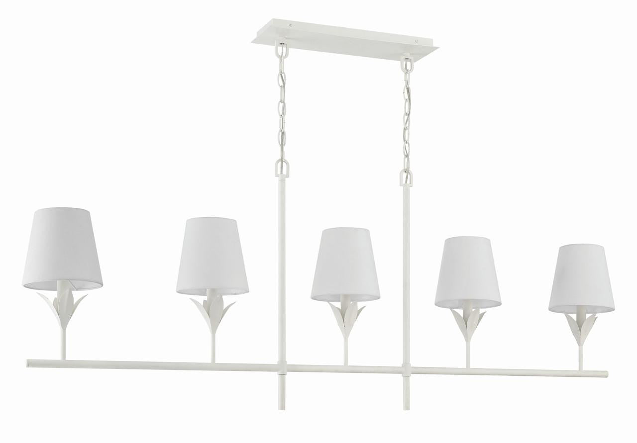 Crystorama Broche Chandelier - Matte White 21"H