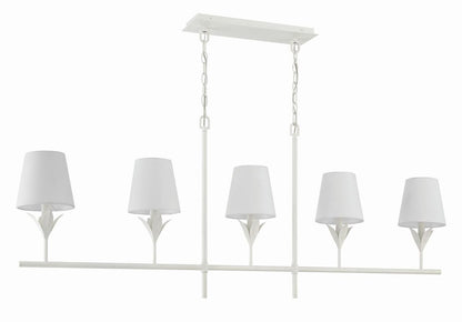 Crystorama Broche Chandelier - Matte White 21"H