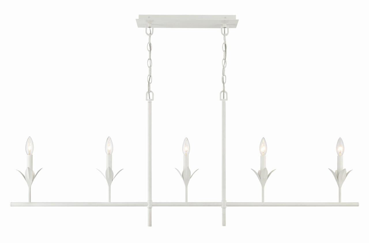 Crystorama Broche Chandelier - Matte White 21"H