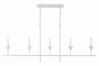 Crystorama Broche Chandelier - Matte White 21"H