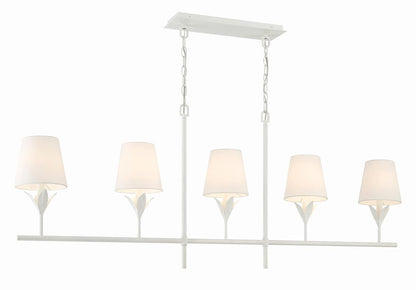 Crystorama Broche Chandelier - Matte White 21"H