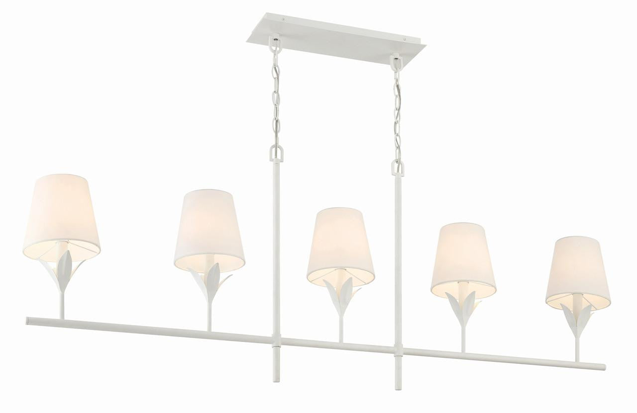 Crystorama Broche Chandelier - Matte White 21"H