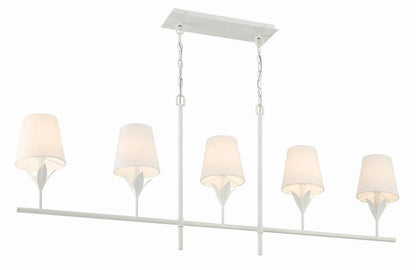 Crystorama Broche Chandelier - Matte White 21"H