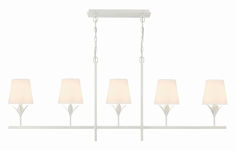 Crystorama Broche Chandelier - Matte White 21"H