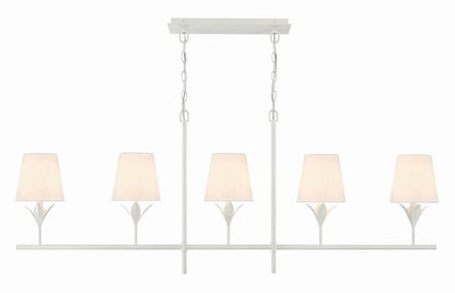 Crystorama Broche Chandelier - Matte White 21"H