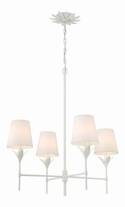 Crystorama Broche Chandelier - Matte White 28"H