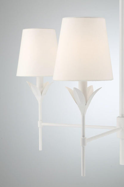 Crystorama Broche Chandelier - Matte White 28"H