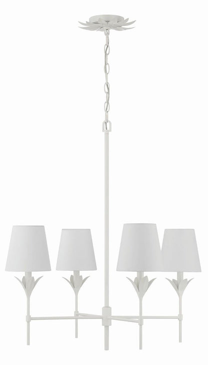Crystorama Broche Chandelier - Matte White 28"H