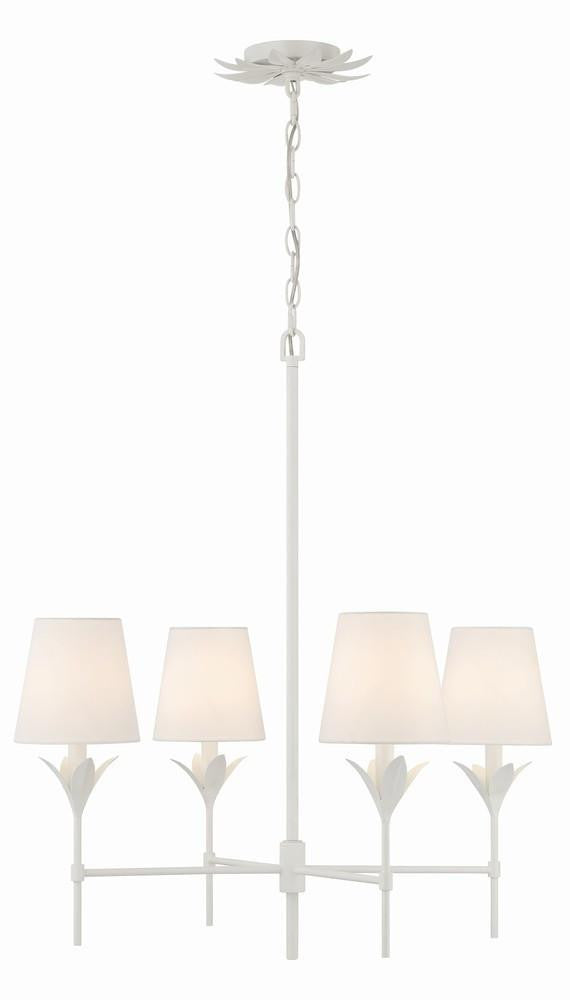 Crystorama Broche Chandelier - Matte White 28"H