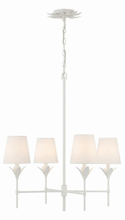 Crystorama Broche Chandelier - Matte White 28"H
