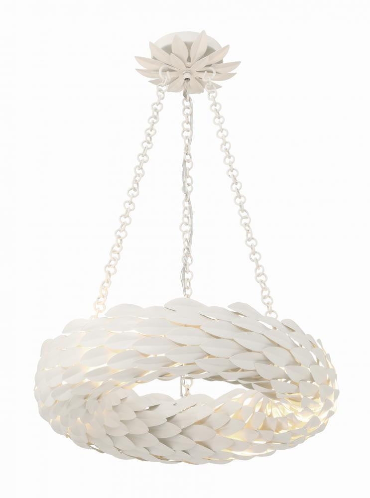Crystorama Broche Chandelier - Matte White 3.75"H
