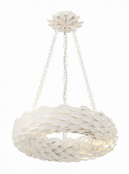 Crystorama Broche Chandelier - Matte White 3.75"H