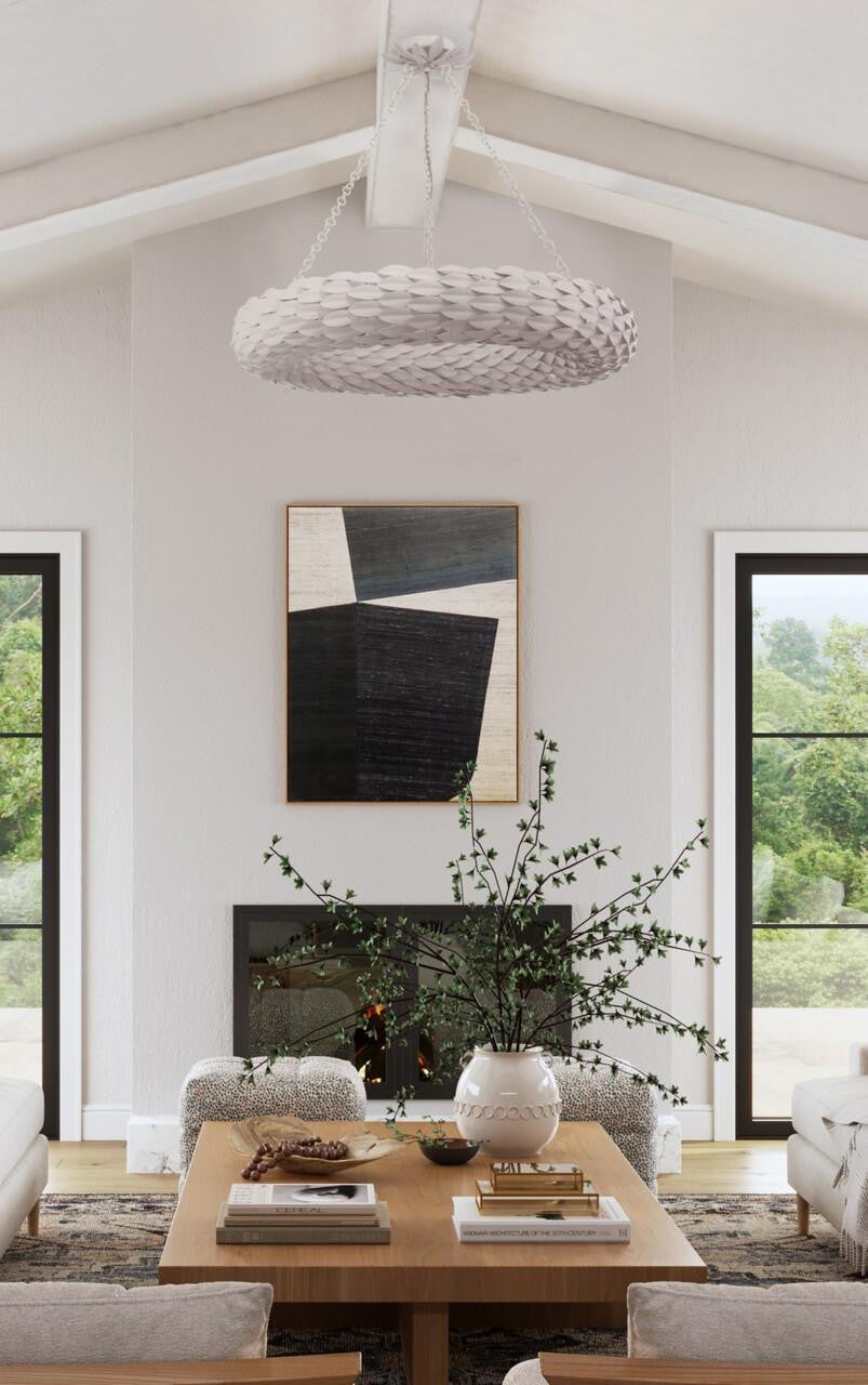 Crystorama Broche Chandelier - Matte White 5.75"H