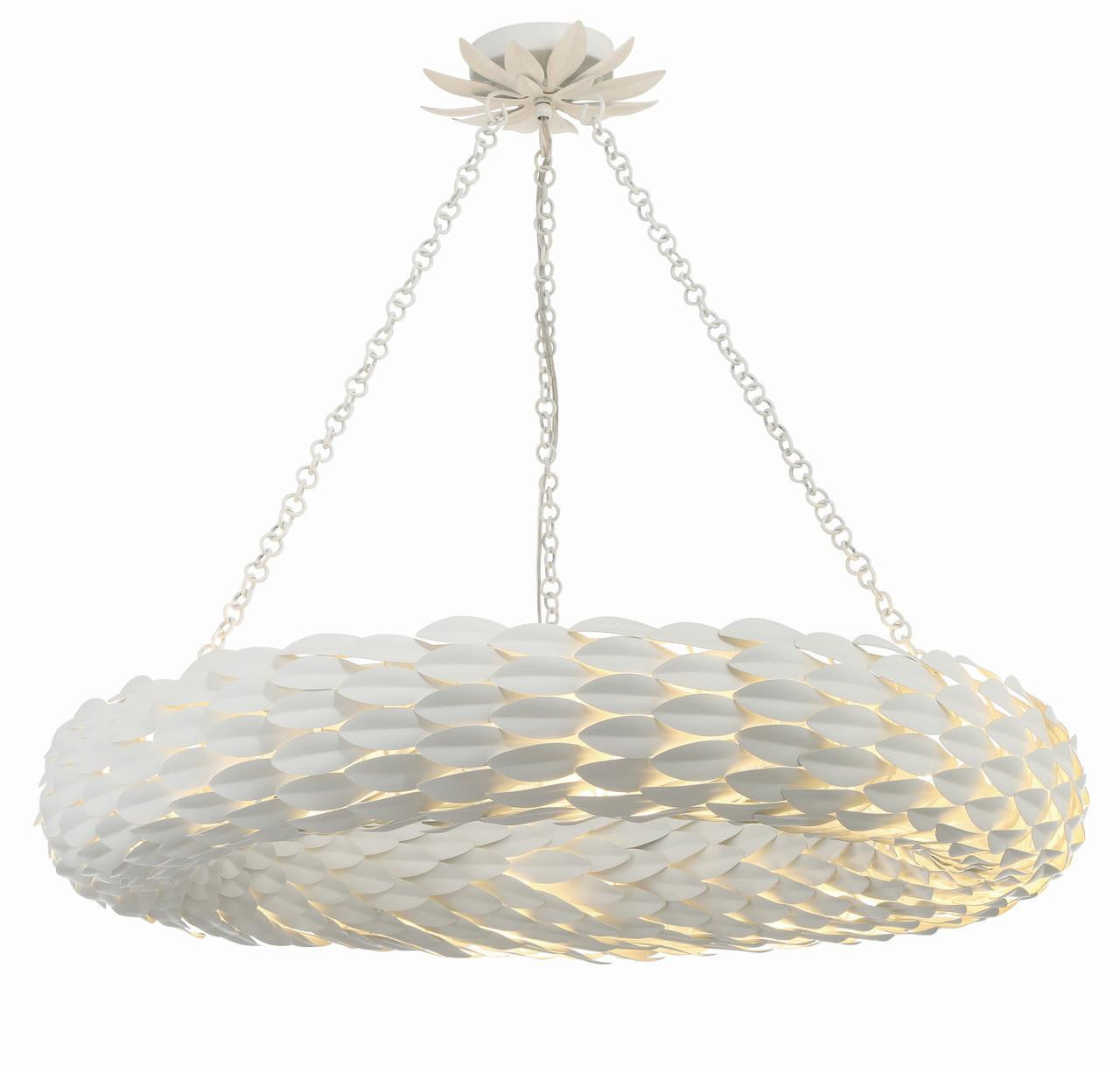 Crystorama Broche Chandelier - Matte White 5.75"H