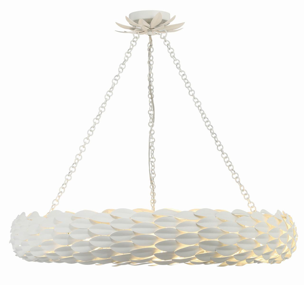 Crystorama Broche Chandelier - Matte White 5.75"H