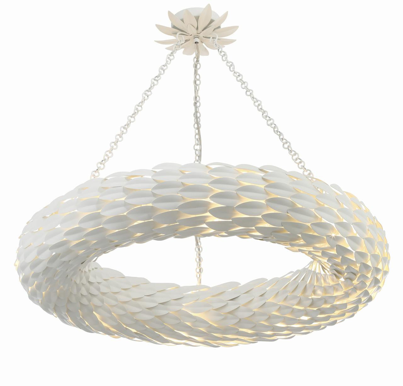 Crystorama Broche Chandelier - Matte White 5.75"H