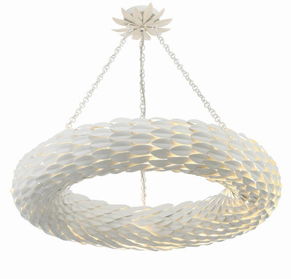 Crystorama Broche Chandelier - Matte White 5.75"H