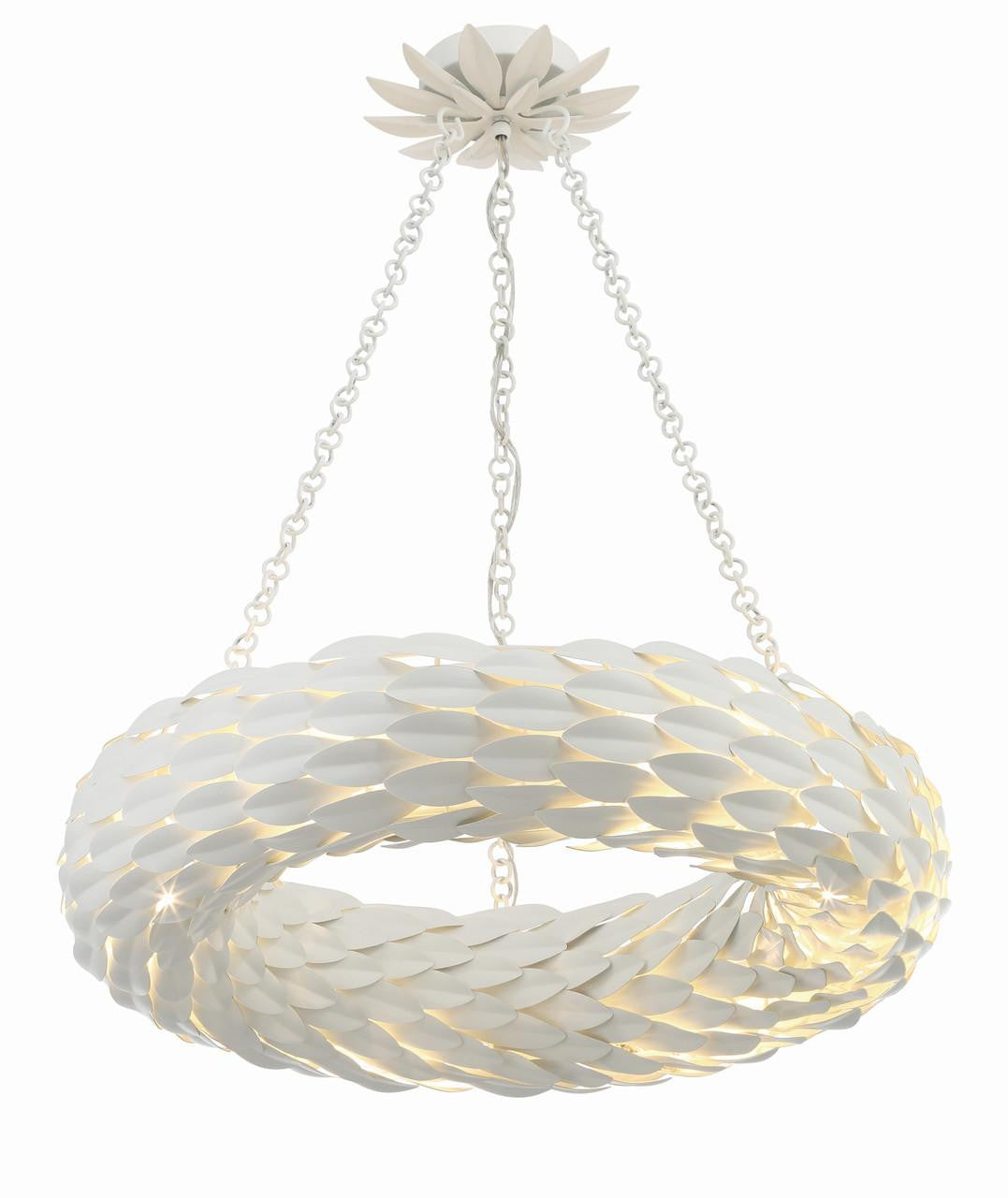 Crystorama Broche Chandelier - Matte White 5"H