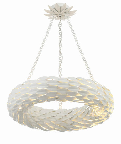 Crystorama Broche Chandelier - Matte White 5"H