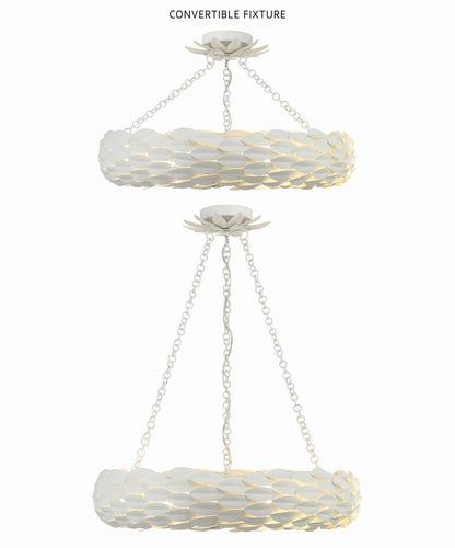 Crystorama Broche Chandelier - Matte White 5"H