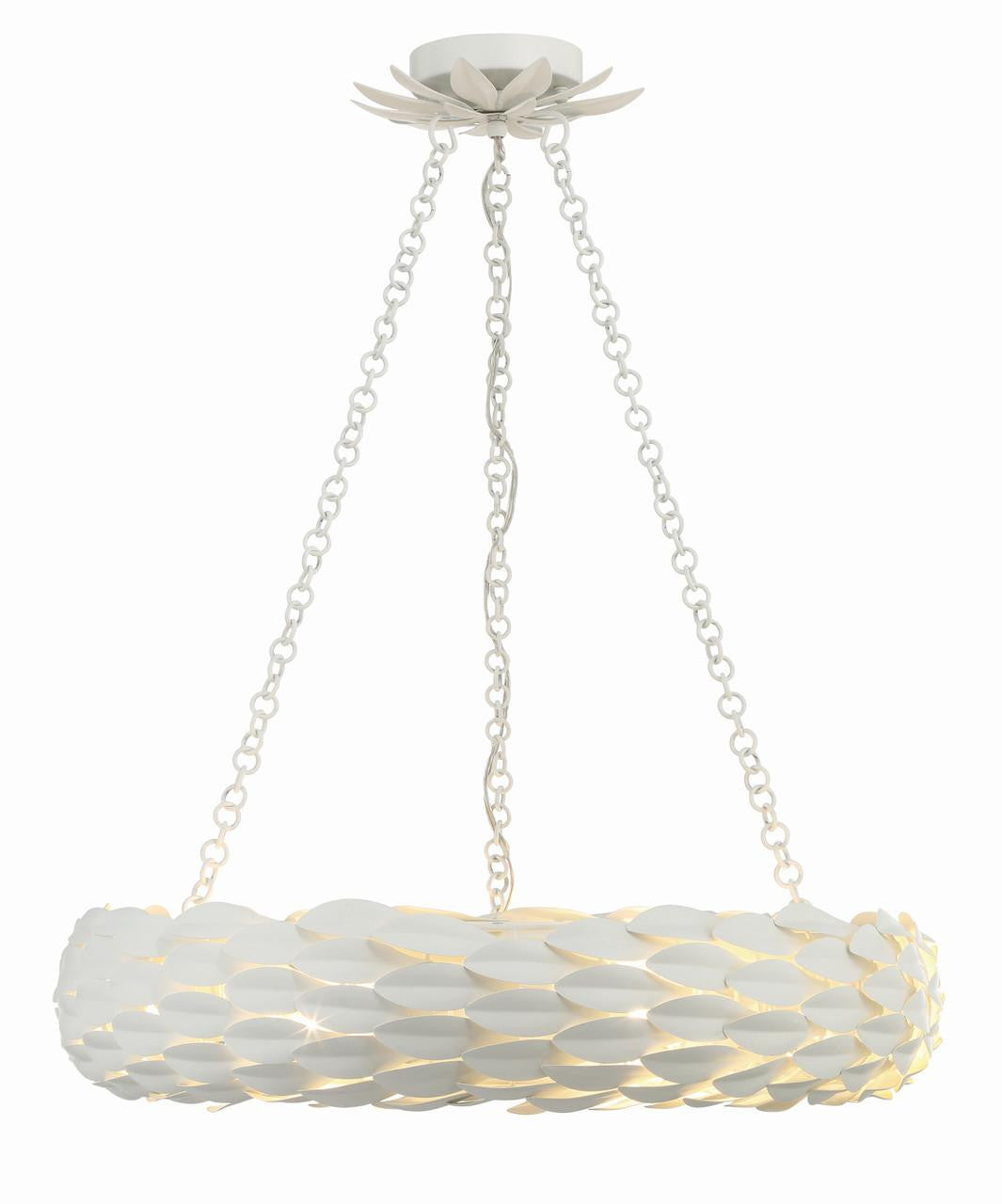 Crystorama Broche Chandelier - Matte White 5"H