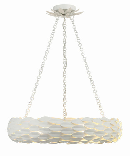 Crystorama Broche Chandelier - Matte White 5"H