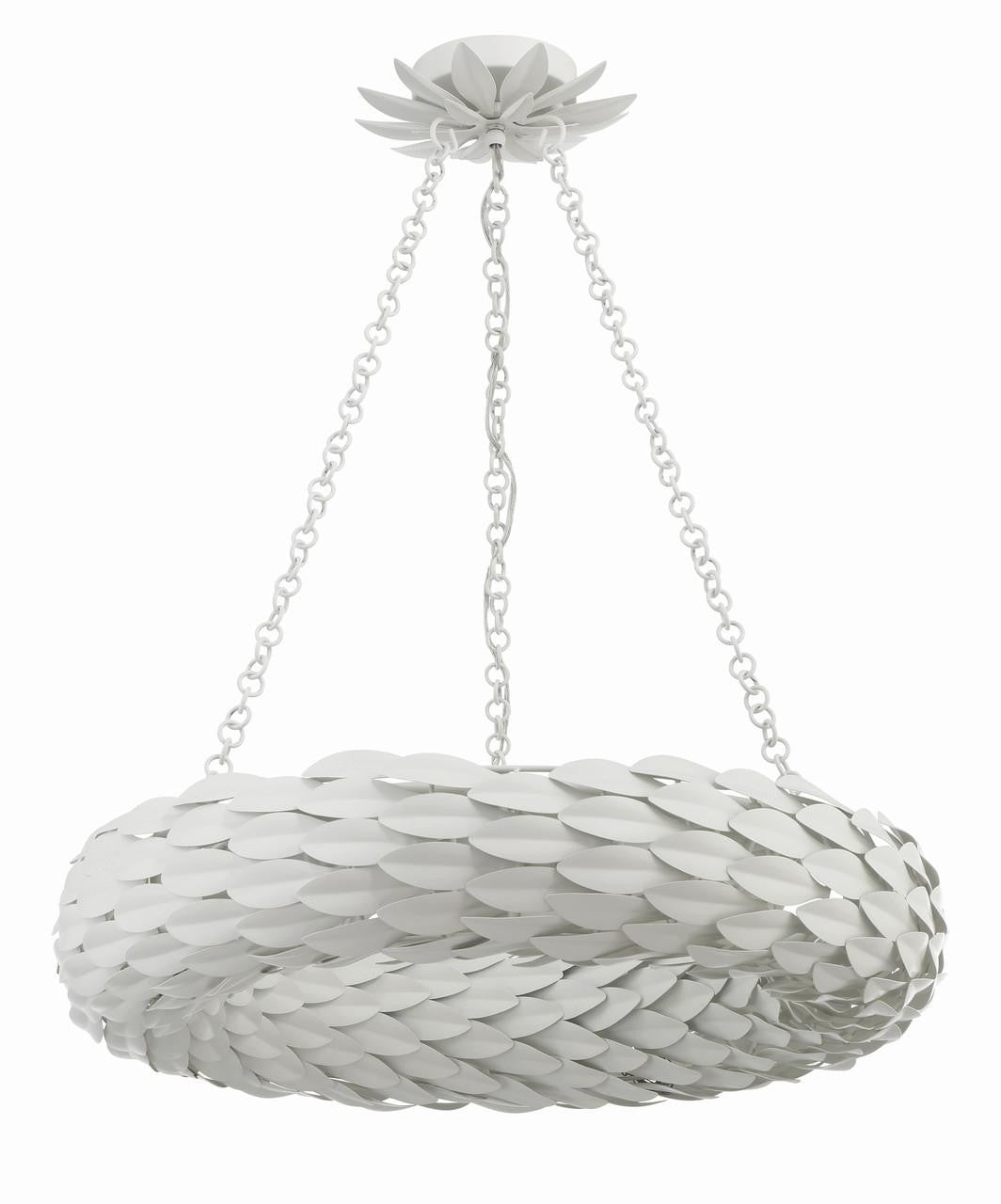 Crystorama Broche Chandelier - Matte White 5"H
