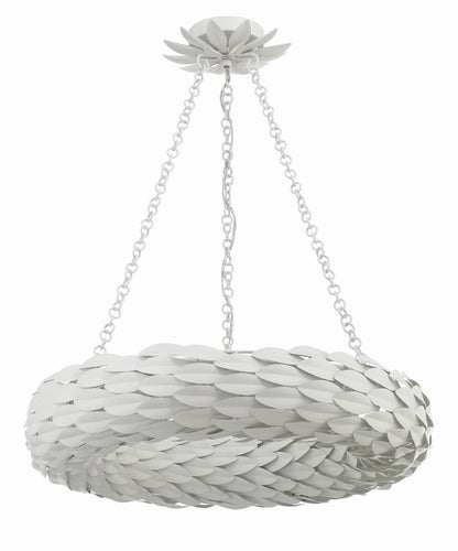 Crystorama Broche Chandelier - Matte White 5"H