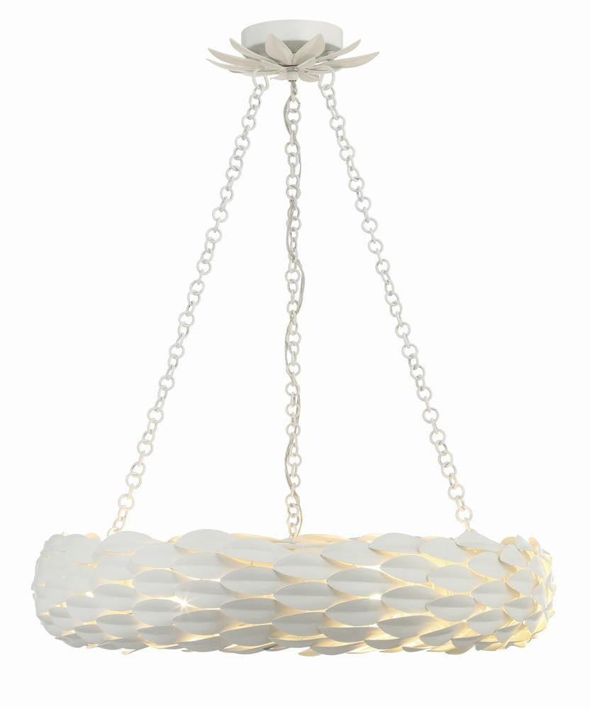 Crystorama Broche Chandelier - Matte White 5"H