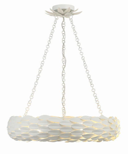 Crystorama Broche Chandelier - Matte White 5"H
