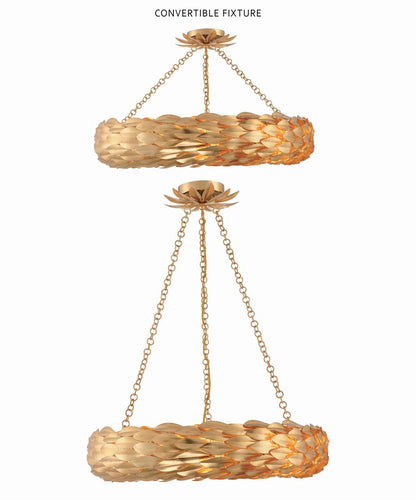 Crystorama Broche Semi Flush Mount - Antique Gold 5"H