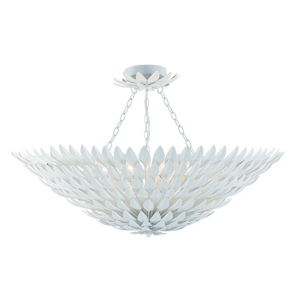 Crystorama Broche Semi Flush Mount - Matte White 12"H