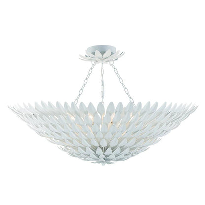 Crystorama Broche Semi Flush Mount - Matte White 12"H