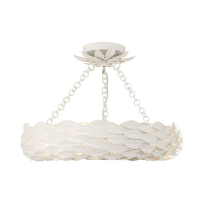 Crystorama Broche Semi Flush Mount - Matte White 3.75"H