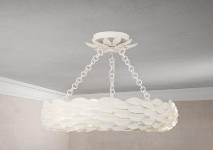 Crystorama Broche Semi Flush Mount - Matte White 3.75"H
