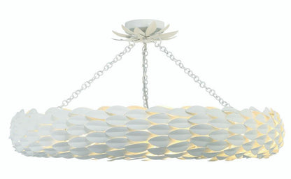 Crystorama Broche Semi Flush Mount - Matte White 5.75"H