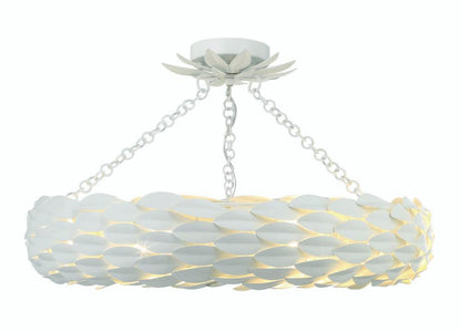 Crystorama Broche Semi Flush Mount - Matte White 5"H