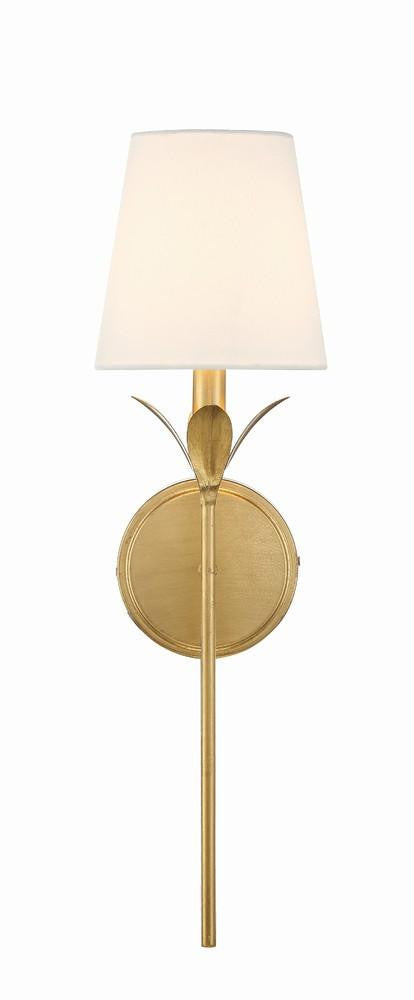 Crystorama Broche 1 Light Wall Sconce Antique Gold