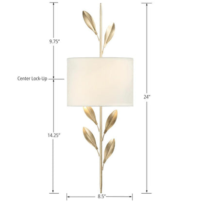 Crystorama Broche Wall Sconce - Antique Gold 24"H