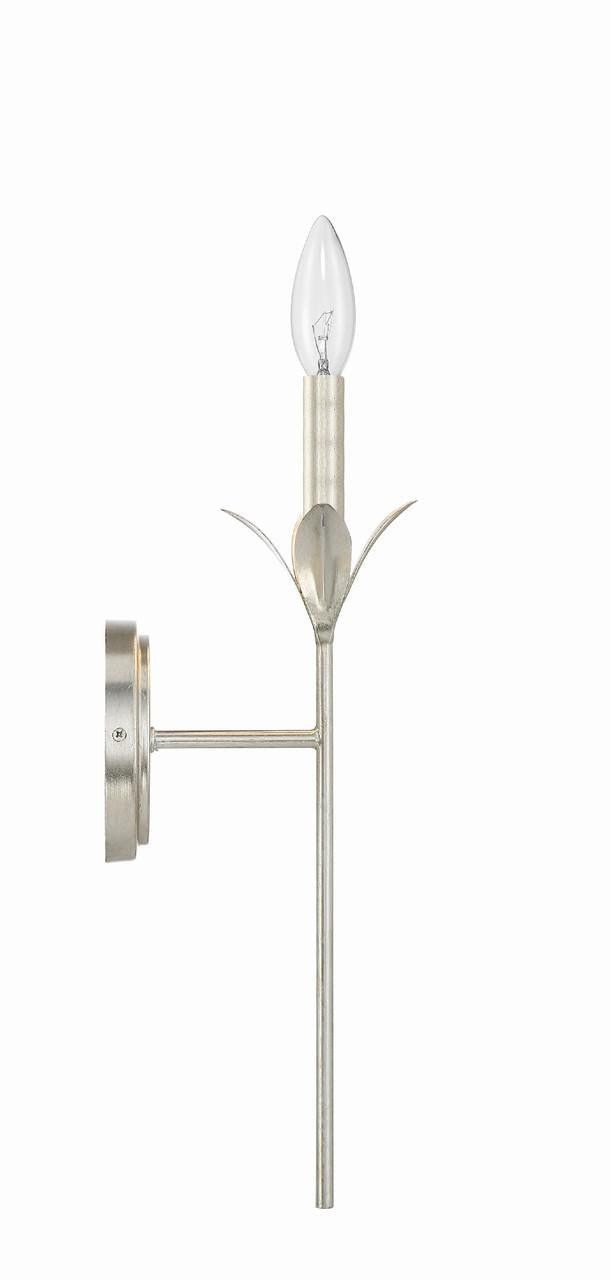 Crystorama Broche Wall Sconce - Antique Silver 21"H