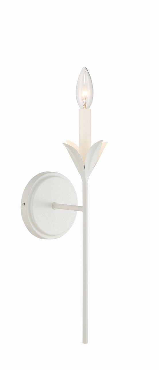 Crystorama Broche Wall Sconce - Matte White 21"H
