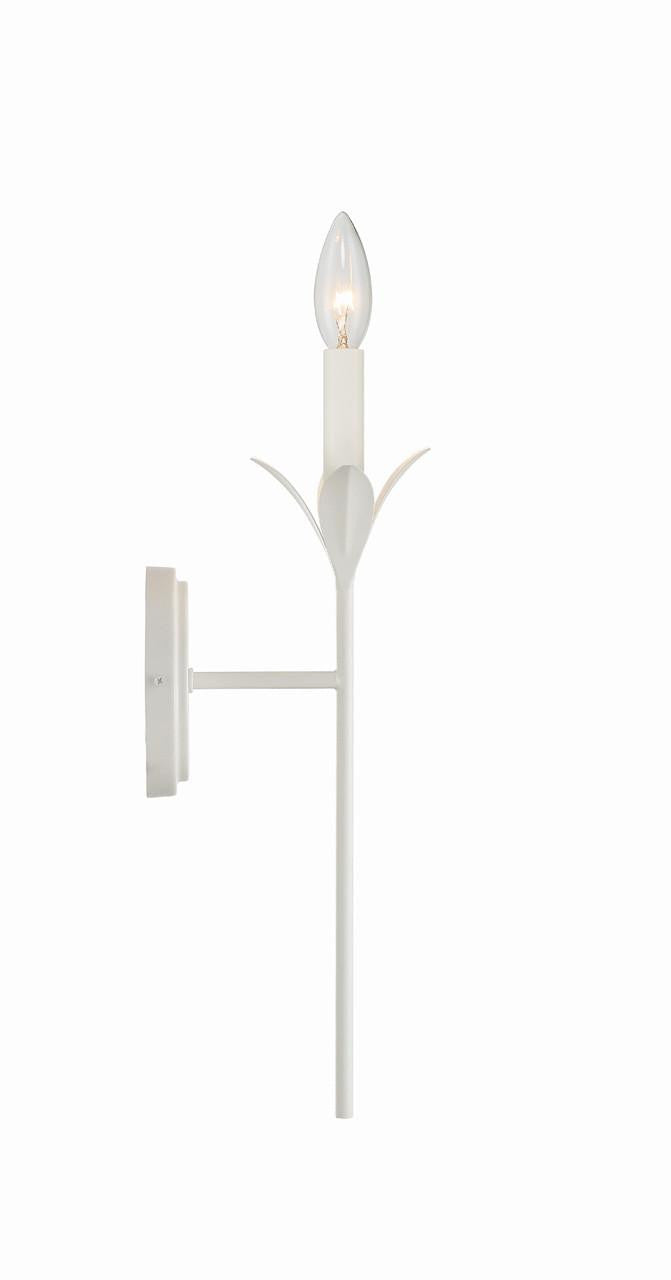 Crystorama Broche Wall Sconce - Matte White 21"H